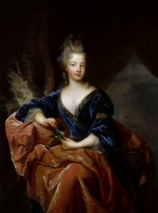 Portrait painting of Françoise Marie de Bourbon, later Duchess of Orléans by François de Troy. Free illustration for personal and commercial use.