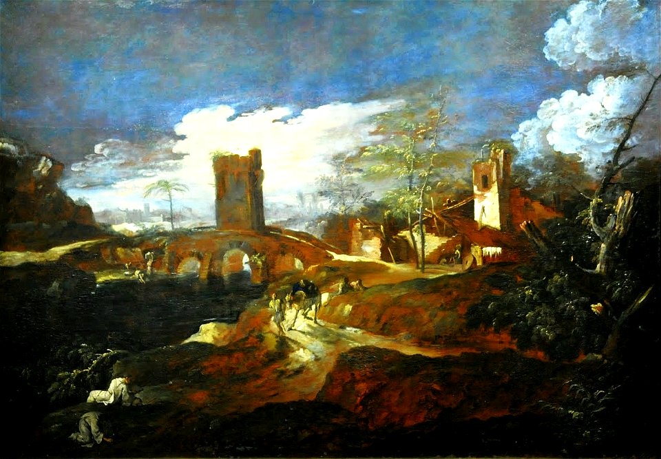 Ricci Landscape with a bridge
