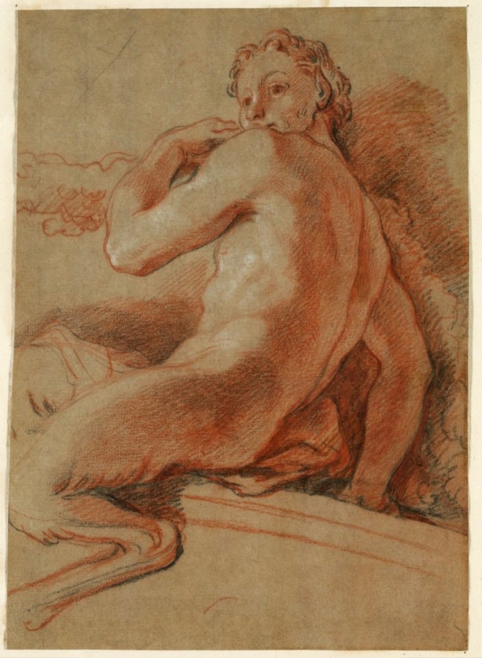 Antoine Coypel - Faun seated on a balustrade