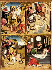 16th-century unknown painters - Scenes from the Legend of St George - WGA23611. Free illustration for personal and commercial use.