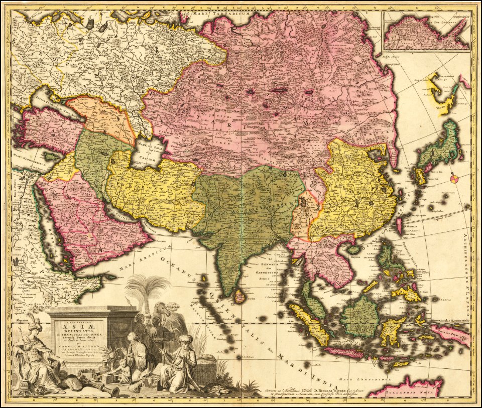 1695 map of Asia by Carolus Allard
