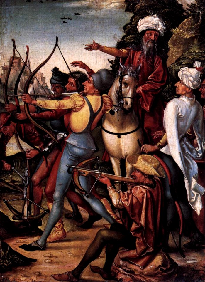 16th-century unknown painters - Martyrdom of St Sebastian (right panel) - WGA23784