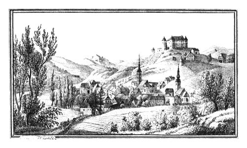170 Markt und Schloss Lichtenwald - Sevnica - J.F.Kaiser Lithografirte Ansichten der Steiermark 1830