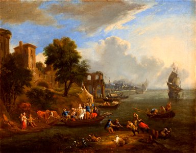 Adriaen Frans Boudewijns and Pieter Bout - Marine landscape with fishermen