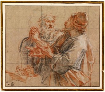 Antoine Coypel - Two doctors at bust length; studies of hands