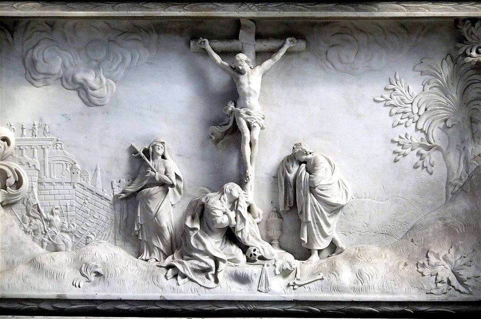 Peter Scheemakers - Predella wit relief of the Calvary