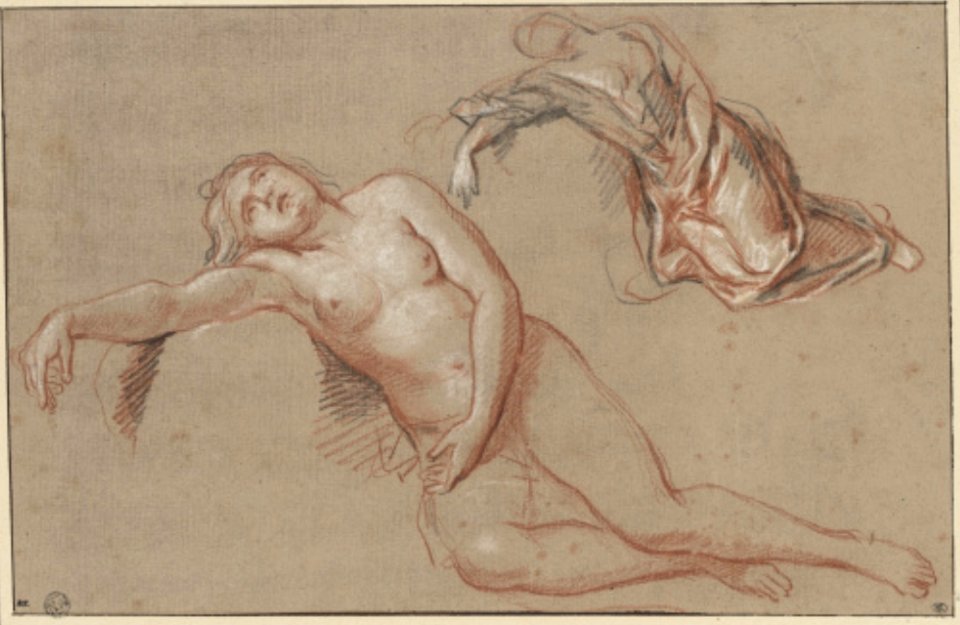 Antoine Coypel - Two studies of the dying Dido