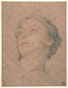 Antoine Coypel - Woman's head, three-quarter view
