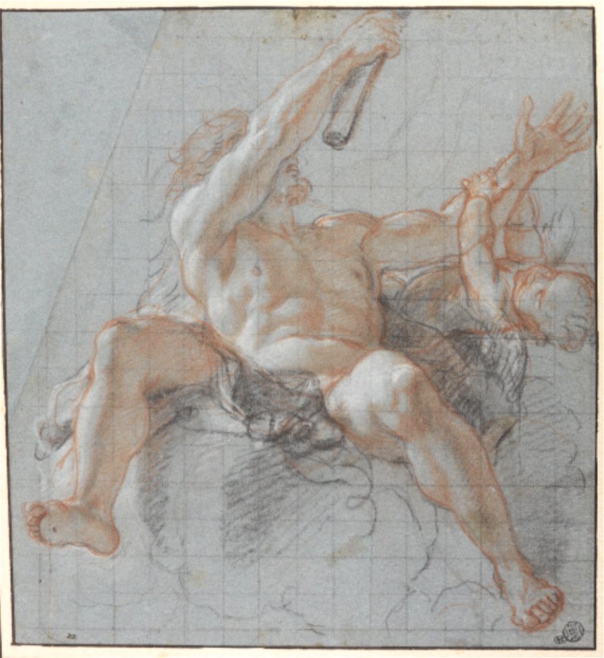 Antoine Coypel - Sitting Hercules struggling with Amor