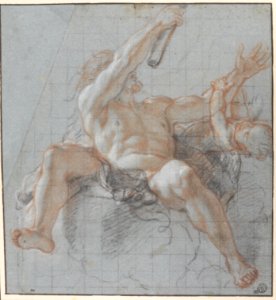 Antoine Coypel - Sitting Hercules struggling with Amor