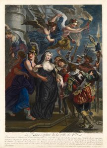 Cornelis Martinus Vermeulen - The Queen fleeing the city of Bloy