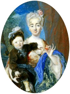 Mengs Lady with a son in Polish costume. Free illustration for personal and commercial use.