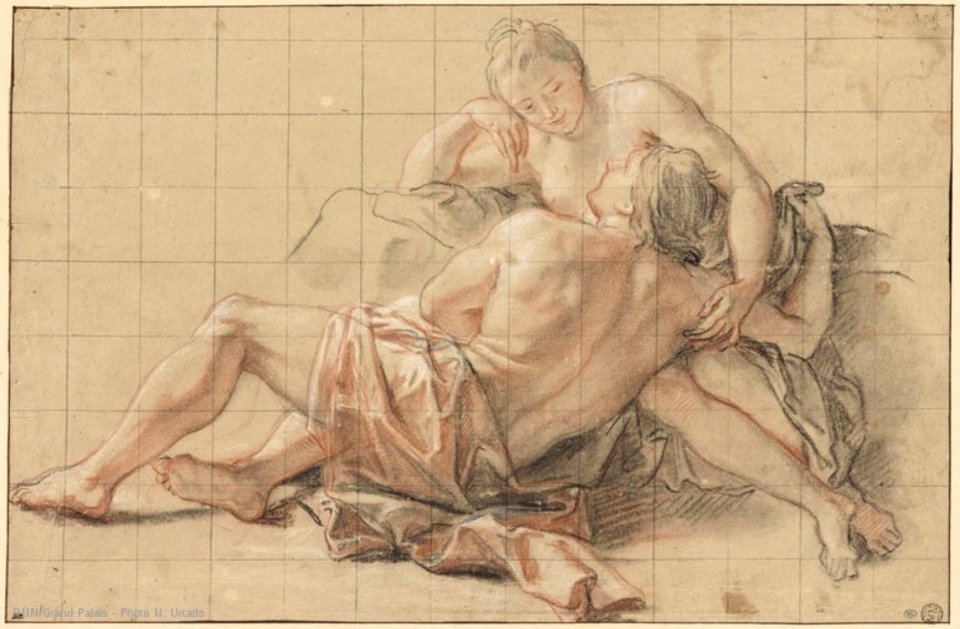 Antoine Coypel - Man Resting in the Lap of a Woman