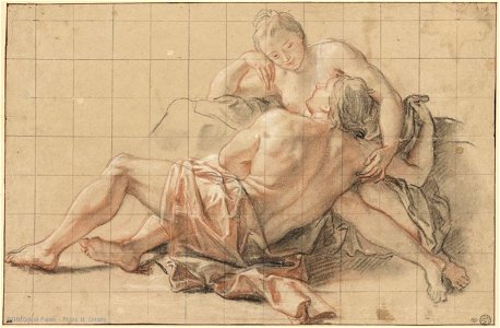 Antoine Coypel - Man Resting in the Lap of a Woman