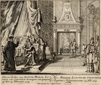 The death of Maria Luisa of Savoy, Queen of Spain in 1714