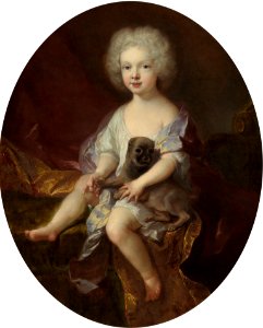 François de Troy - Portrait d'un jeune garçon avec un chien