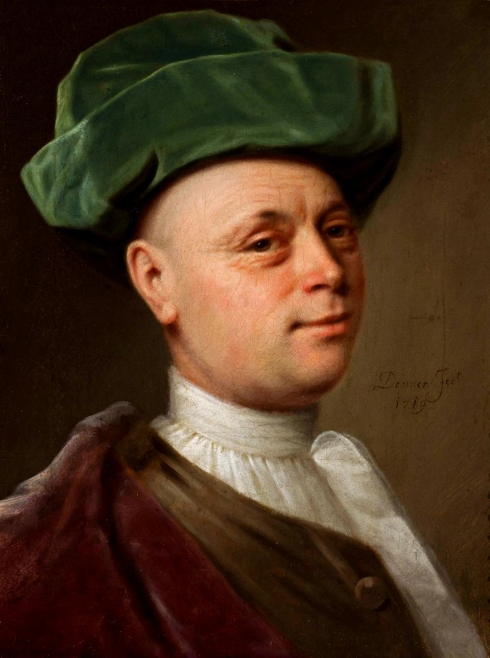 Denner Portrait of a man in green hat