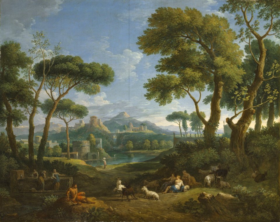 Jan Frans van Bloemen - Arcadian landscape with shepherds and shepherdesses
