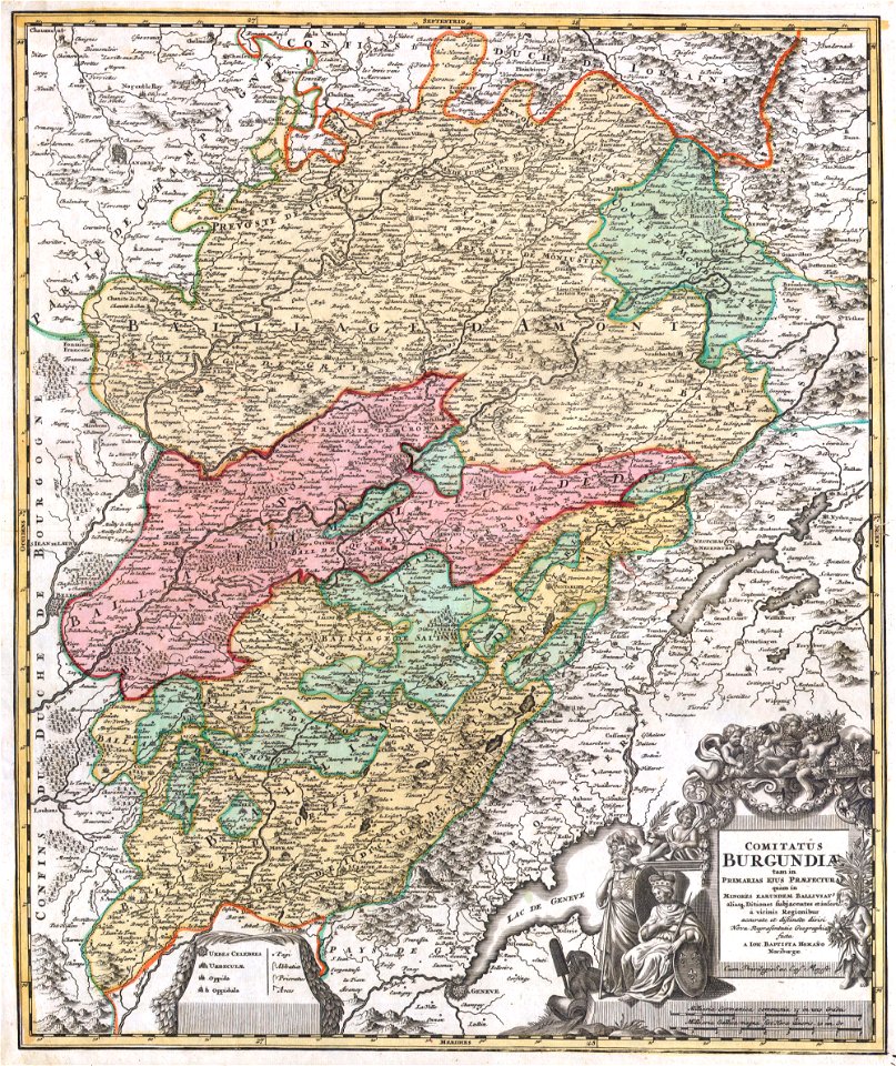 1716 Homann Map of Burgundy, France - Geographicus - Burgundiae-homan-1716