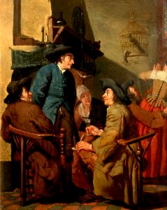 Peter Jacob Horemans - Interior with figures smoking a pipe