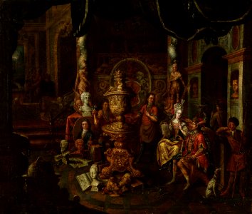 Platzer Artist's atelier with Hungarian patrons