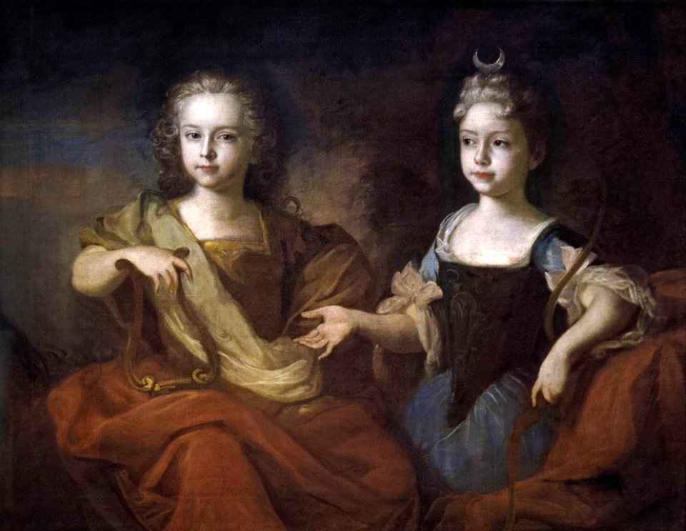 Petr II of Russia as child with sister Natalia by L.Caravaque (1722, Tretyakov gallery)