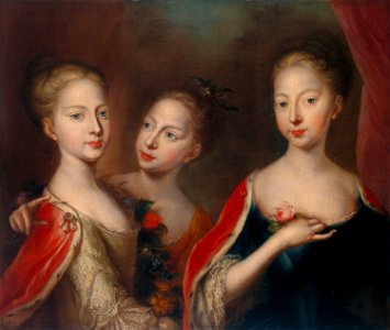 Princesses Anne, Amelia and Caroline - Maingaud 1721. Free illustration for personal and commercial use.