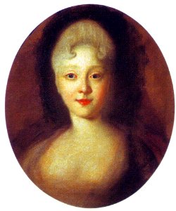 Elizabeth of Russia in youth (1720s, Russian museum). Free illustration for personal and commercial use.