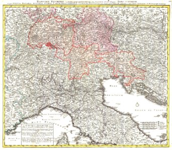 1720 Homann Map of Northern Italy Danubii Fluminis - Geographicus - CoursDanube-homan-1720