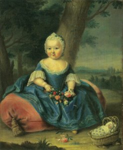 Maria Theresa, age 3. Free illustration for personal and commercial use.