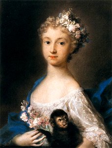 Rosalba Carriera - Young Girl Holding a Monkey - WGA04508