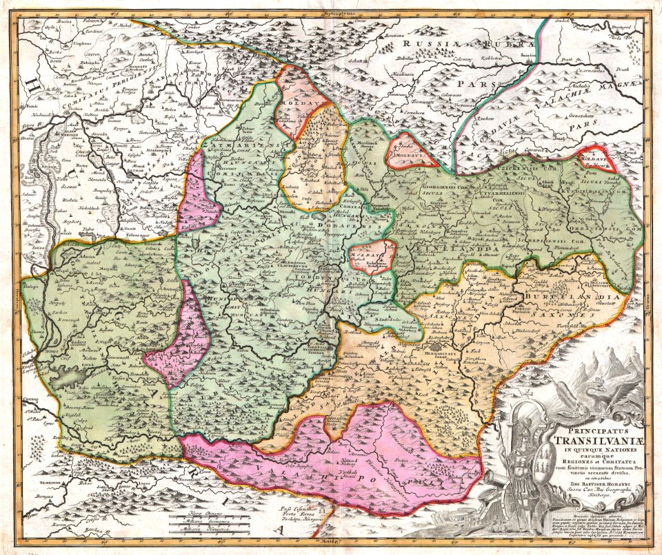 1720 Homann Map of Transylvania ( Romania ) - Geographicus - PrincipatusTransilvaniae-homann-1716