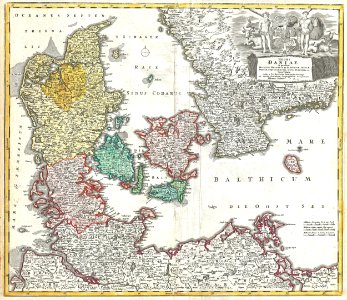 1730 Homann Map of Denmark - Geographicus - RegniDaniae-homann-1730