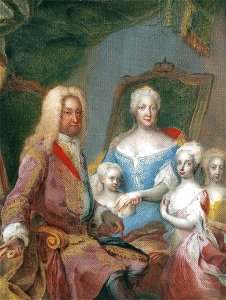 Charles VI with family. Free illustration for personal and commercial use.