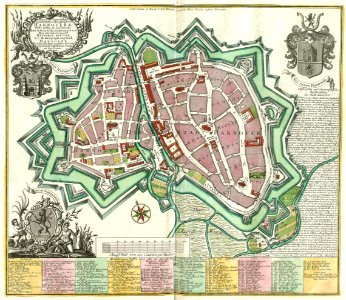 1735 Matthäus Seutter Stadtplan Calenberger Neustadt und Hannover