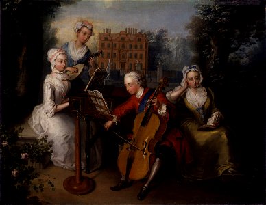 Frederick, Prince of Wales, and his sisters by Philip Mercier