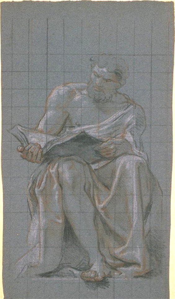 Antoine Coypel - A prophet seated, an open book on his knees