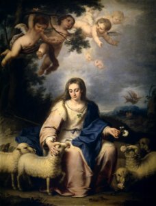 Bernardo Lorente Germán - The divine shepherdess. Free illustration for personal and commercial use.