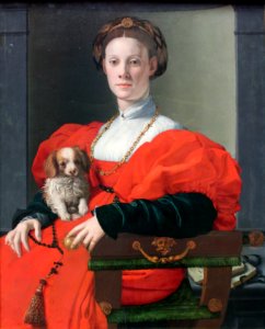 1738 Bronzino Bildnis einer Dame mit Schoßhündchen anagoria