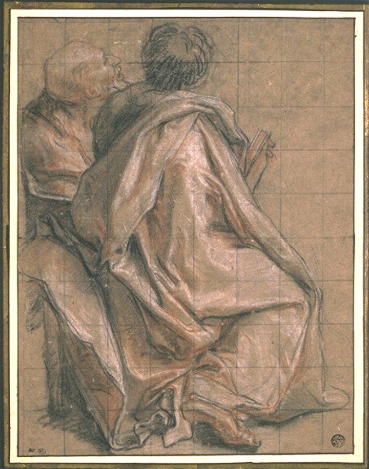 Antoine Coypel - Two Doctors of the Law, sitting, looking up at the sky