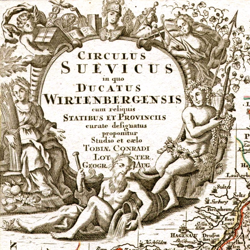 1740 Seutter Map of Swabia and Wirtenberg, Germany - Suevicus-Seutter-1740 (Detail)