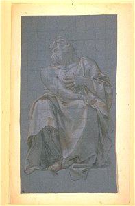 Charles-Antoine Coypel - A prophet seated, with a hand on his chest