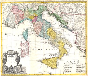 1742 Homann Heirs Map of Italy - Geographicus - Italia-homannheirs-1742