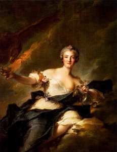 The Duchess of Chaulnes (Anne Josèphe Bonnier, 1718-1787) by Jean Marc Nattier depicted as the goddess Hebe. Free illustration for personal and commercial use.