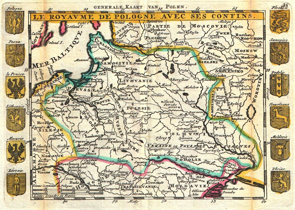 1747 La Feuille Map of Poland - Geographicus - Pologne-ratelband-1747