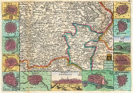 1747 La Feuille Map of Brabant ( vicinity of Brussels ), Belgium - Geographicus - Hertogdom-lafeuille-1747