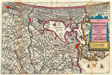 1747 La Feuille Map of Amsterdam and Vicinity, the Netherlands - Geographicus - Amstellande-ratelband-1747