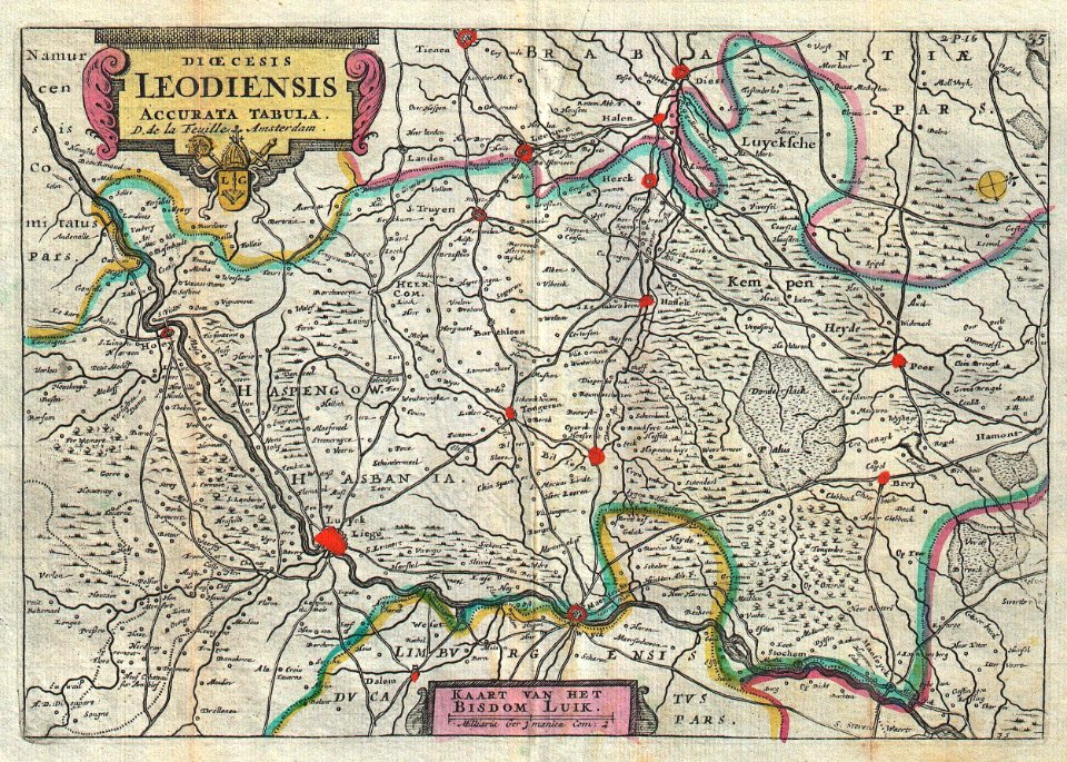 1747 La Feuille Map of Liege, Belgium ( Leodiensis) - Geographicus - Leodiensis-lafeuille-1747