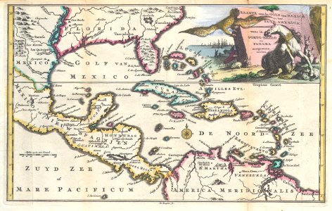 1747 Ruyter Map of Florida, Mexico and the West Indies - Geographicus - PortoBello-ratelband-1747