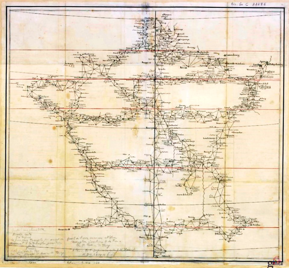 1744 Canevas carte Cassini